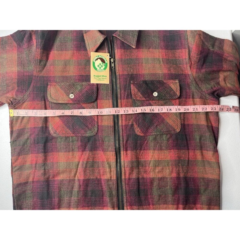 Vtg Appalachian Trail Plaid Zip Up Shirt Jacket Long Sleeve With Tags Size Large - Picture 7 of 12